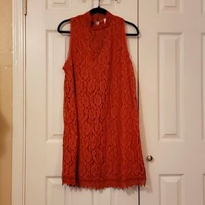 NWT dress with lace overlay